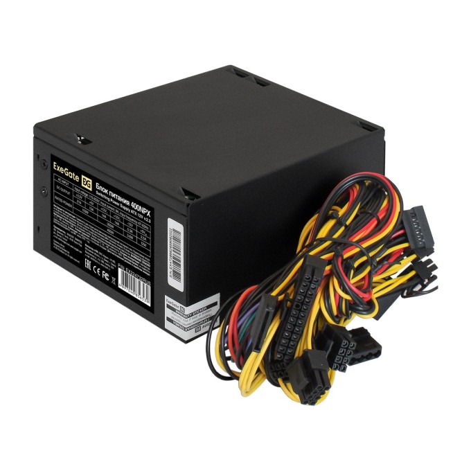 Блок питания 400W ExeGate TPS400AS (TFX, APFC, 8cm fan, 24pin, (4+4)pin, PCI-E, 3xSATA, 2xIDE, black) EX301582RUS