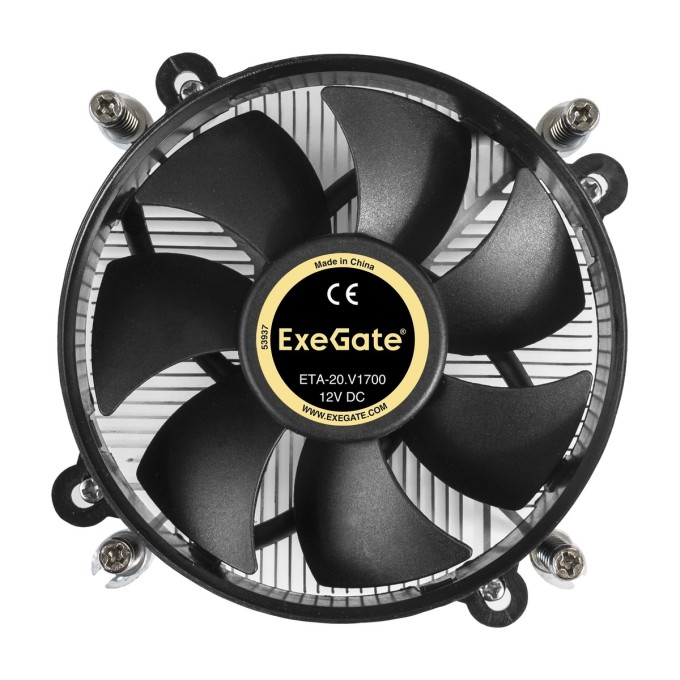 Кулер ExeGate ESNK-P0051AP4.PWM.4U.1700.Cu (Al+Cu, 4U, 5 тепл. трубок, LGA1954/1851/1700, TDP 265W, Fan 92mm, PWM, 1300-3800RPM, 2 ball bearing, 4pin, 40db, на винтах, с термопастой, RET) EX301390RUS