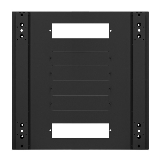 Полка консольная 19" ExeGate ECCS-1U300-B (перфорированная, глубина 300мм, крепление 19" 1U, для напольных шкафов и стоек глубиной 450мм/600мм, нагрузка до 15кг, цвет черный RAL9004) EX301459RUS