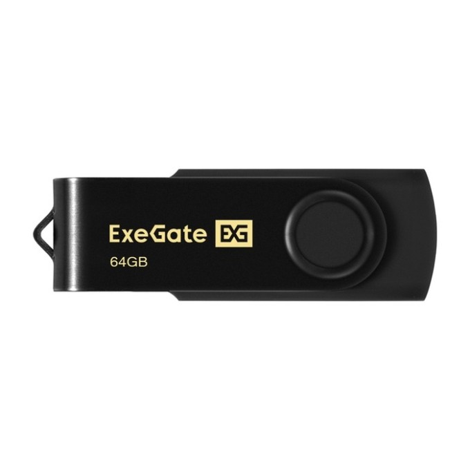 USB-флеш накопитель ExeGate Jet 64GB черный (USB2.0, 480Mbps, пластик/металл) EX302054RUS