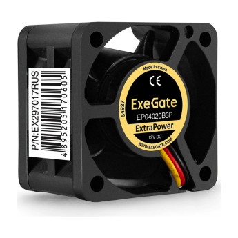 Вентилятор 12В DC ExeGate ExtraPower EP04020S2P (40x40x20 мм, Sleeve bearing (подшипник скольжения), 2pin, 7000RPM, 32dBA)