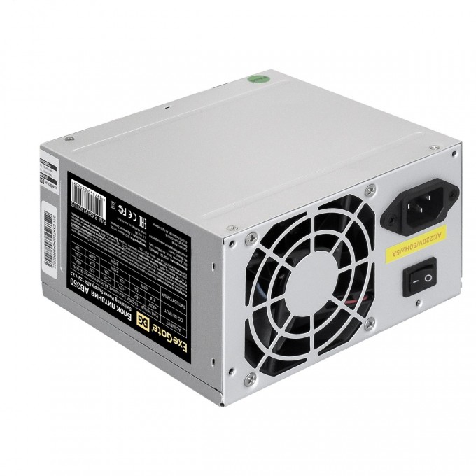 Блок питания 350W EXEGATE AB350 ATX, PC, 8cm fan, 24pin, 4pin, 3xSATA с кабелем 220V EX284668RUS