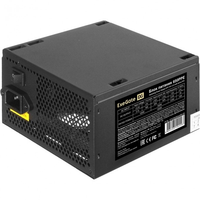 Блок питания 650W EXEGATE 650PPE ATX, APFC, PC, КПД 80% (80 PLUS) EX284724RUS