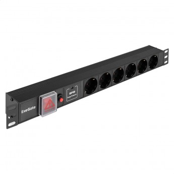 Блок розеток EXEGATE SERVERPRO PDU-19H605 Al-6S-C14-SW-O-SPD1
