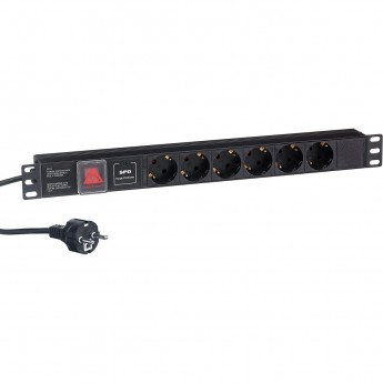 Блок розеток EXEGATE SERVERPRO PDU-19H608 AL-6S-EU2CU-SW-SPD1