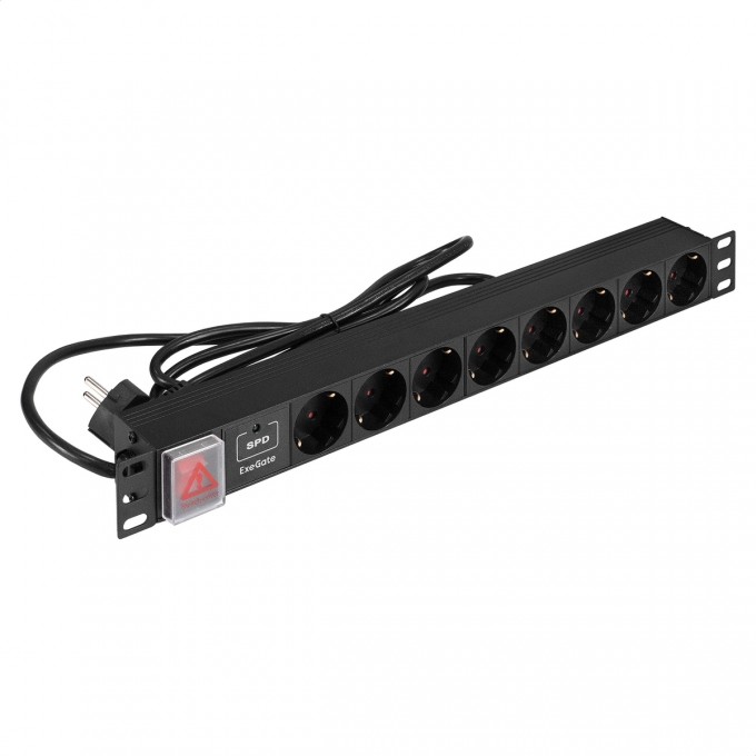 Блок розеток EXEGATE SERVERPRO PDU-19H802 Al-8S-EU1.8CU-SW-SPD1 EX299604RUS