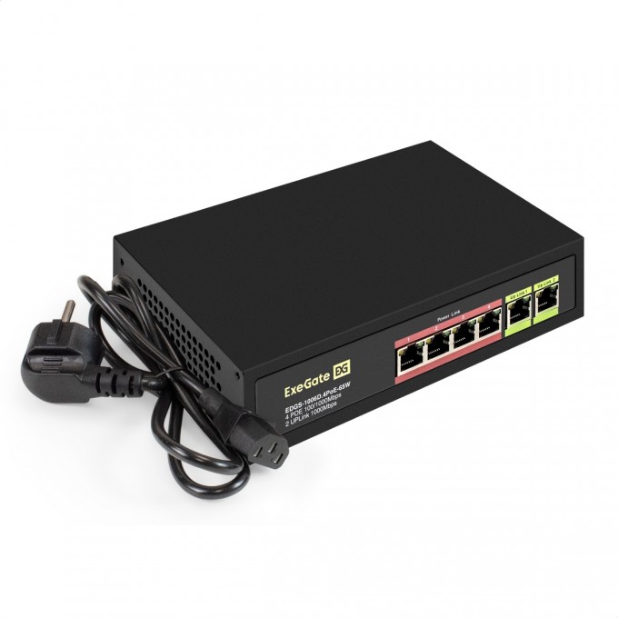 Коммутатор неуправляемый EXEGATE EDGS-1006D.4POE-65W EX299022RUS Коммутатор неуправляемый EXEGATE EDGS-1006D.4POE-65W EX299022RUS
