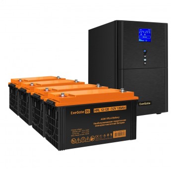Комплект EXEGATE ИБП EX295990RUS + батарея 120Aч EX285657RUS 4шт Комплект EXEGATE ИБП EX295990RUS + батарея 120Aч EX285657RUS 4шт