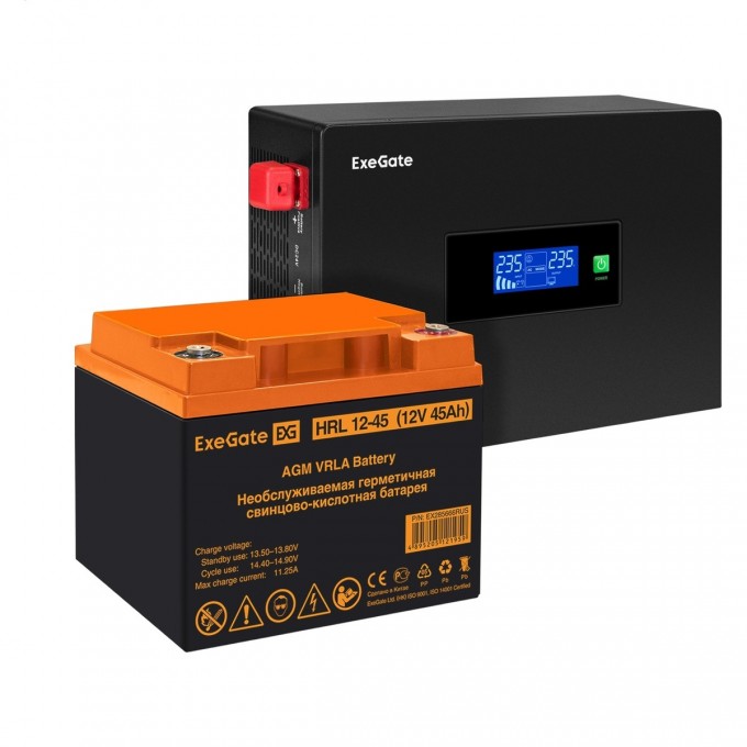 Комплект ИБП EXEGATE IDEALSINE SR-1000.LCD.2SH + батарея 45Aч, 1 шт EX297409RUS Комплект ИБП EXEGATE IDEALSINE SR-1000.LCD.2SH + батарея 45Aч, 1 шт EX297409RUS