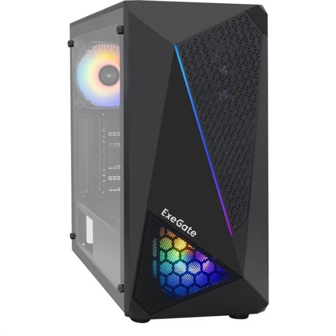 Корпус Miditower EXEGATE EVO-8225 ATX, без БП, 2*USB+1*USB3.0, черный с RGB подсветкой EX292858RUS. Купить на Официальном Сайте EXEGATE в России.