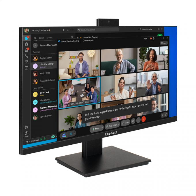 Монитор с веб-камерой 23.8" EXEGATE SUPERVIEW EA2400 EX298878RUS Монитор с веб-камерой 23.8" EXEGATE SUPERVIEW EA2400 EX298878RUS