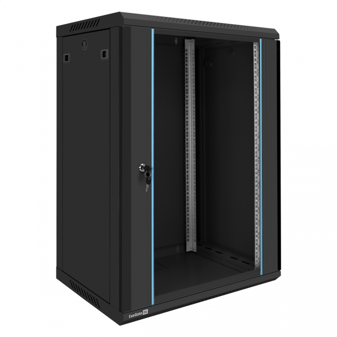 Шкаф телекоммуникационный 19" 18U EXEGATE EC-WM-18U.450.G.BLACK EX300258RUS