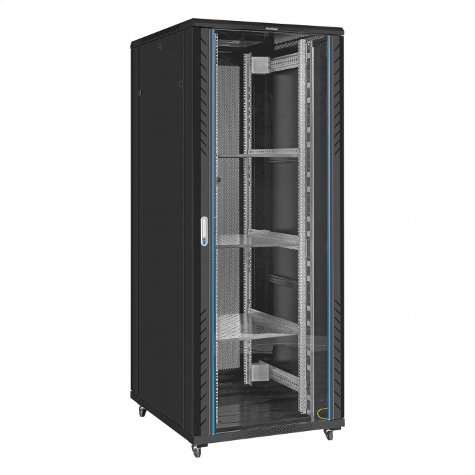 Шкаф телекоммуникационный 19" напольный 42U EXEGATE EC-FS-42U.800.1000.G.V.BLACK EX300282RUS