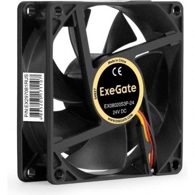 Вентилятор 24В DC EXEGATE EX08020S3P-24 EX297081RUS Вентилятор 24В DC EXEGATE EX08020S3P-24 EX297081RUS