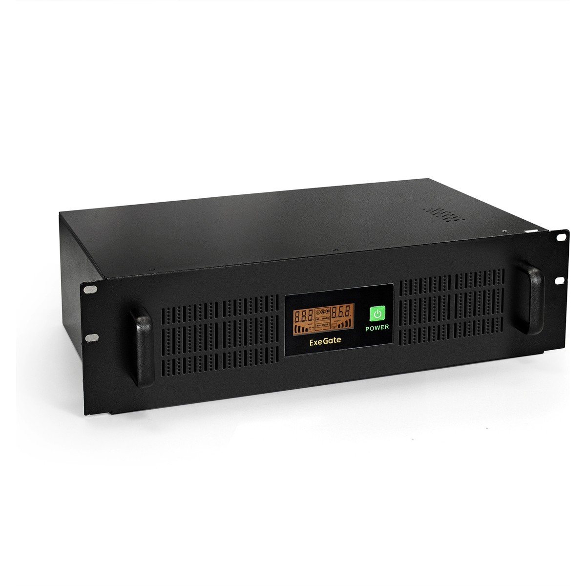 ИБП EXEGATE SERVERRM UNL-1500.LCD.AVR.C13.RJ.USB.3U — вид сзади на разъёмы